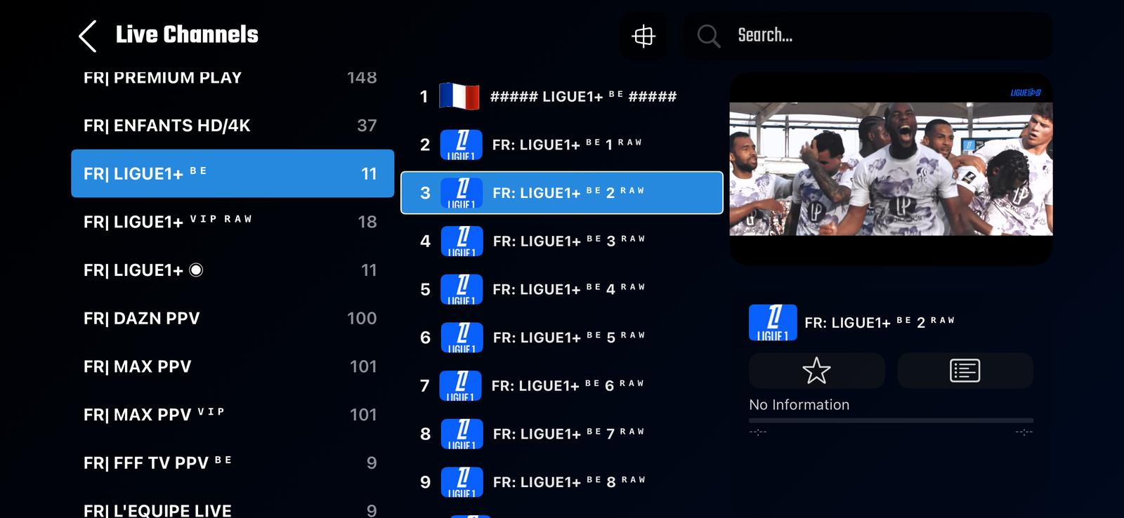 Smartbox X96 avec abonnement IPTV - Interface utilisateur