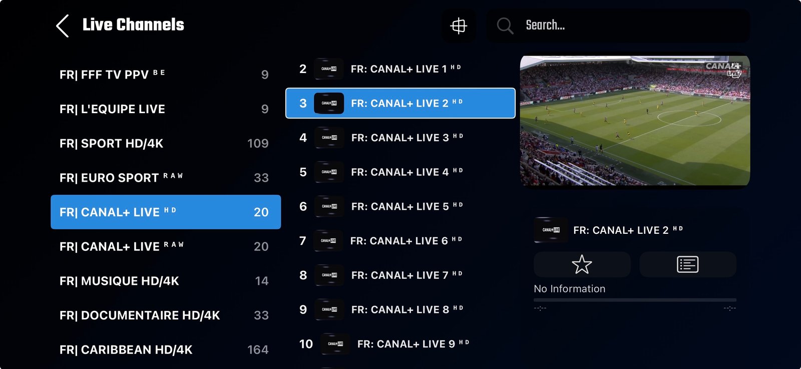 Xiaomi TV Box avec abonnement IPTV - Interface utilisateur